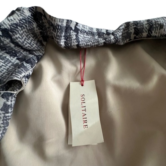 NWT Solitaire Women's Women's XL Gray Black Tan Sleeved Open Front Belted Coat - Picture 14 of 15